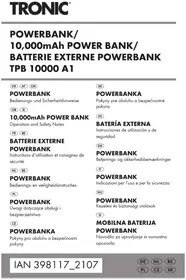 Notice TRONIC HG08280A Batterie externe