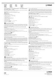 Notice Vimar 20292.B Alimentation électrique