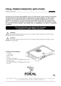 Notice FOCAL SYMMETRIC FPS 1.500 Système hifi