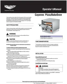 Notice Vollrath 40848 Horno para pizzas