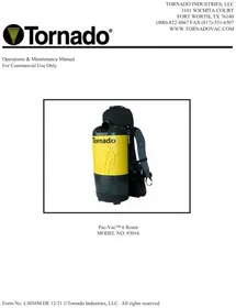 Notice TORNADO 93016B1 Aspirateur