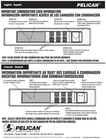 Notice Pelican 1495 Cadenas à combinaison