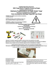 Notice Draper TARGA Écran de projection