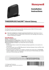 Notice HONEYWELL REDLINK THM6000R1002 Servidor
