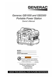 Notice Generac GB2000 Generador