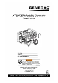 Notice Generac XT8500EFI Generador