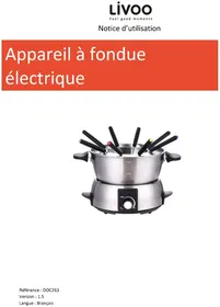 Notice LIVOO DOC263 Appareil à raclette