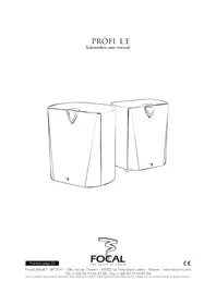 Notice FOCAL PROFILE SW 908 Caisson de basses