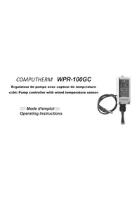 Notice Computherm WPR100GC Régulateur de pompe