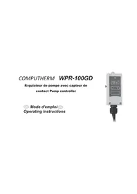Notice Computherm WPR100GD Régulateur de pompe