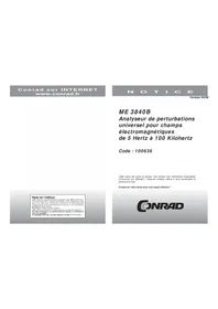 Notice Gigahertz Solutions ME 3840B Détecteur