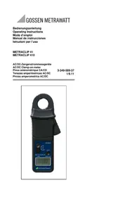 Notice Gossen Metrawatt METRACLIP 41 Multimètre