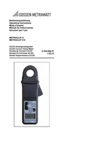 Notice Gossen Metrawatt METRACLIP 410 Multimètre