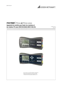 Notice Gossen Metrawatt PROFITEST PVSUN Multimètre