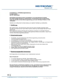 Notice Heitronic 35104 Prise murale