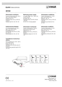 Notice Vimar ELVOX 40104 Alimentation électrique