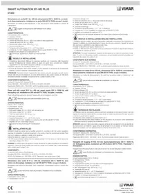 Notice Vimar 01400 Alimentation électrique