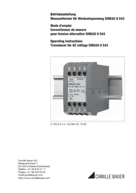 Notice Camille Bauer SINEAX U543 Convertisseur de mesure électrique