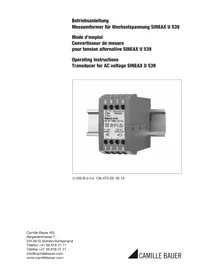 Notice Camille Bauer SINEAX U539 équipements de mesure