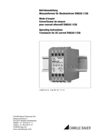 Notice Camille Bauer SINEAX I538 Transformateur électrique