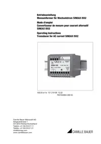 Notice Camille Bauer SINEAX I552 équipements de mesure
