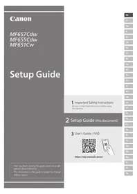 Notice CANON ISENSYS MF651 CW Inprimagailu