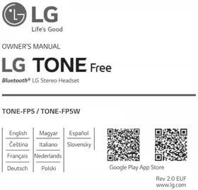 Notice LG TONE FREE FP5W Бездротові навушники