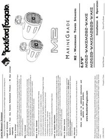 Notice Rockford Fosgate M282BWAKE Haut-parleur