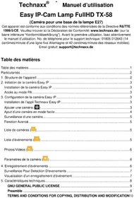 Notice TECHNAXX TX58 Caméra de surveillance