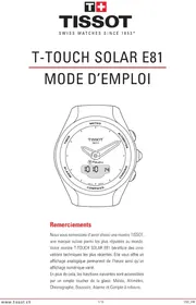 Notice TISSOT TTOUCH LADY SOLAR ZERMATT Montre