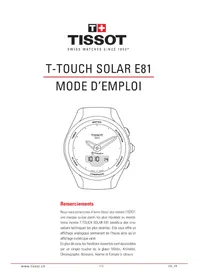 Notice TISSOT TTOUCH LADY SOLAR JUNGFRAUBAHN Montre
