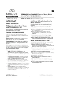Notice Sun Joe 24VMDTCR1CT Détecteur