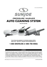 Notice Sun Joe SPXACSMAX Pressure washer