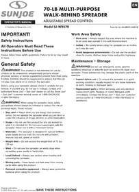 Notice Sun Joe SJWBS70 Epandeur de jardinage