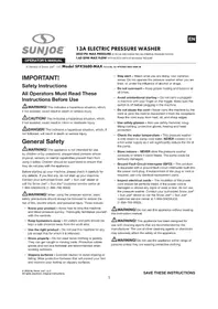 Notice Sun Joe SPX2680MAX Pressure washer