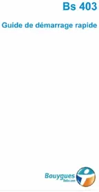 Notice Bouygues BS403 Téléphone mobile