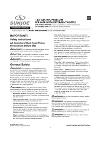 Notice Sun Joe SPX2690MAX Pressure washer