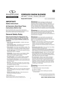 Notice Snow Joe 24VX2SB18CT Souffleur à neige