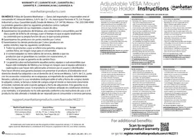 Notice MANHATTAN 462211 Support d'écran réglable