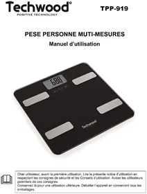 Notice TECHWOOD TPP917 Balance
