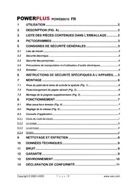 Notice PowerPlus POWE80010 Outils multifonctions