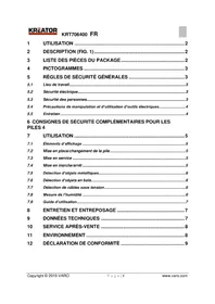 Notice Kreator KRT706400 Détecteur