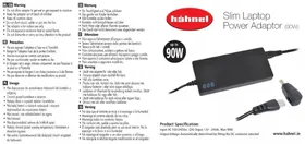 Notice Hähnel SLIM LAPTOP POWER ADAPTOR Ordinateur portable