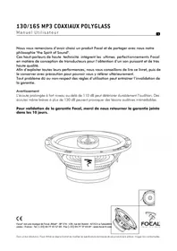 Notice FOCAL 165 MP3 Système hifi