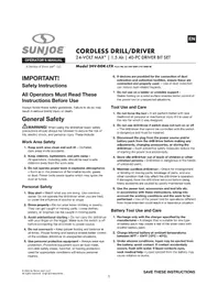 Notice Sun Joe BDLA0050 Drill
