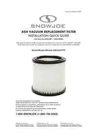 Notice Snow Joe ASHJ201FTR Aspirateur