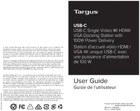 Notice TARGUS DOCK419 Autres accessoires informatique