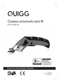 Notice QUIGG GTSFASC01 Ciseaux électriques