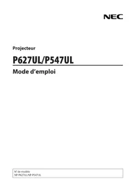 Notice NEC P627UL Projecteur