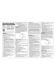 Notice HAMILTON BEACH 22992 Grille pain